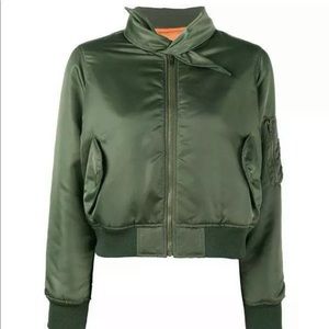 Balenciaga Scarf Tie Cropped Bomber $2210 NWOT